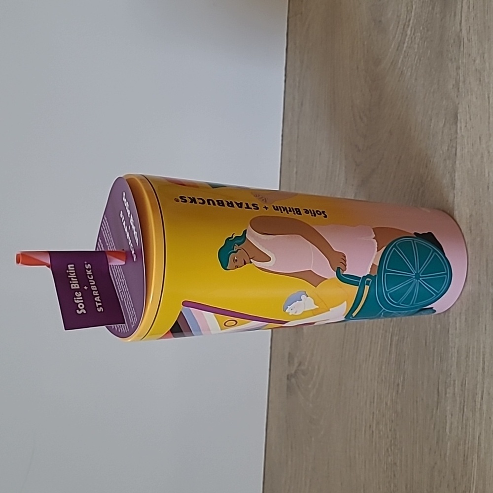 Starbucks Sofie Birkin 2024 Yellow Summer Graphic SS Cold Cup Tumbler - Picture 5 of 8